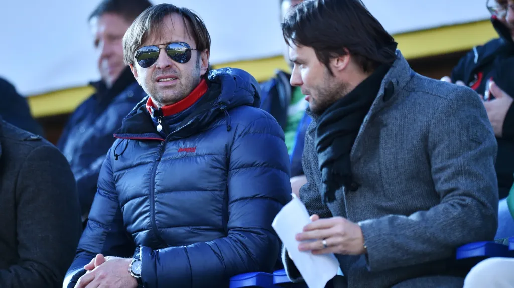 Majitel ostravského Baníku Václav Brabec (vlevo) a Marek Jankulovski