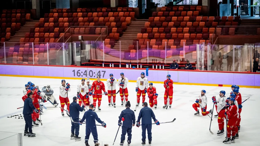 Čeští hokejisté v přípravě na MS v jihlavské Horácké aréně