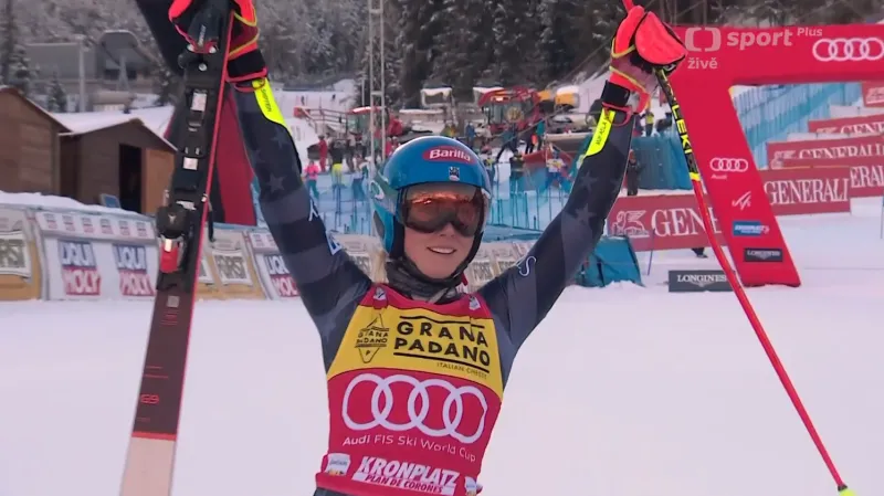 Jízda Mikaely Shiffrinové v 2. kole obřího slalomu v Kronplatzu