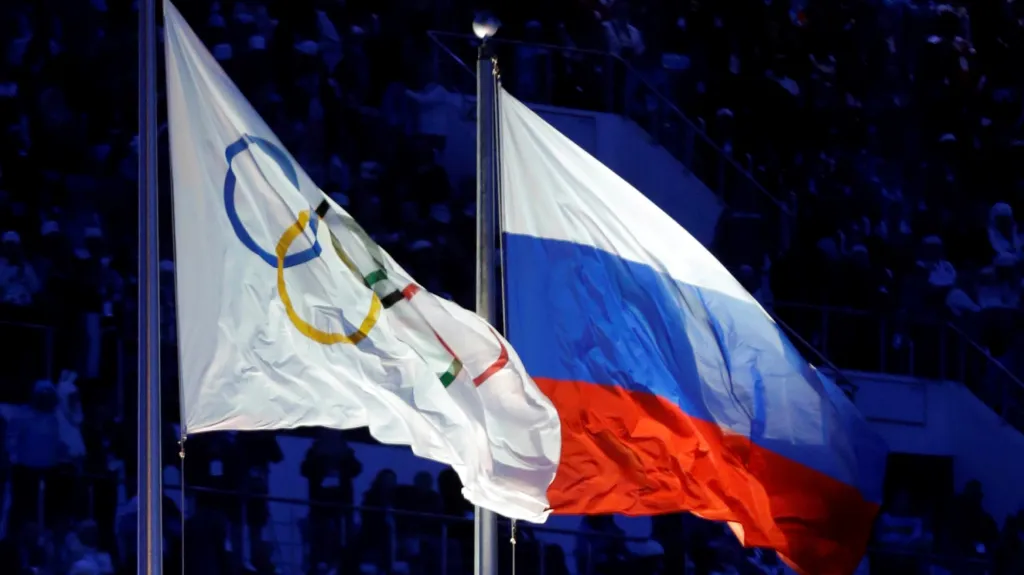 Olympijská a ruská vlajka