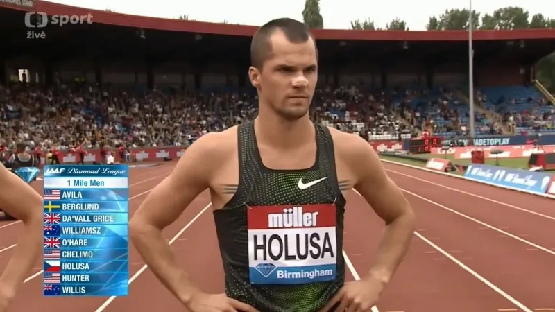 Závod Jakuba Holuši na 1500 metrů v Birminghamu