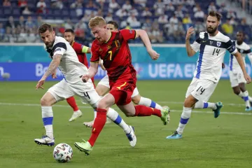 Belgičan Kevin De Bruyne v utkání ME proti Finsku