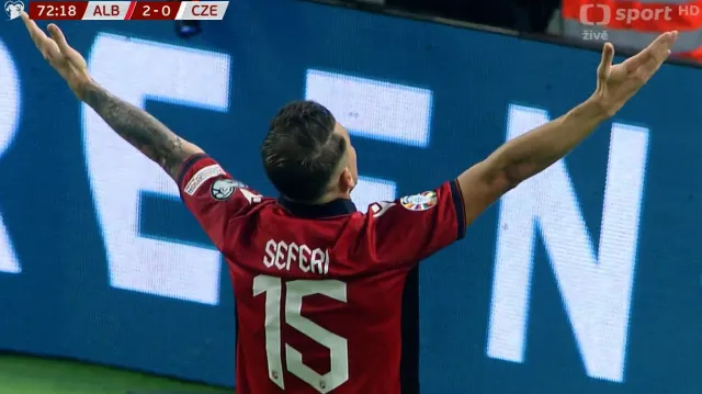 Gól v utkání Albánie – Česko: Seferi – 3:0 (73. min.)