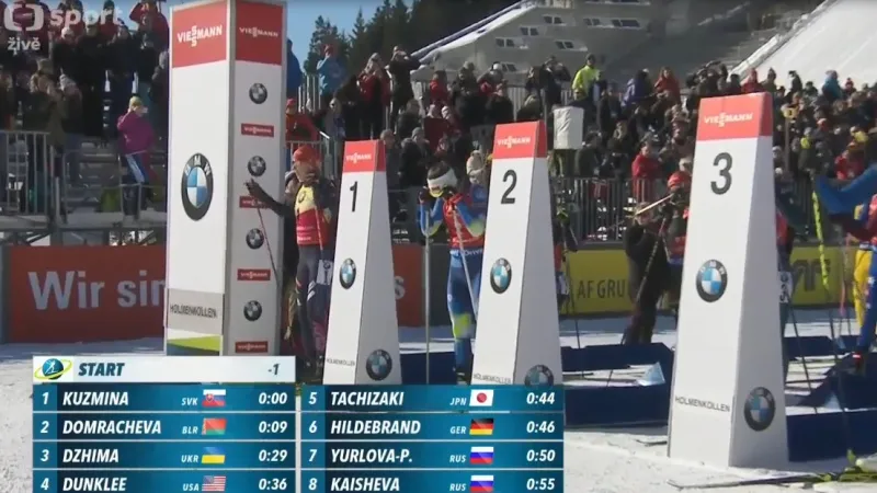 Sestřih stíhacího závodu biatlonistek SP v Oslu