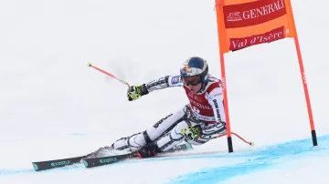 Jízda Ester Ledecké v superobřím slalomu ve Val d'Isere