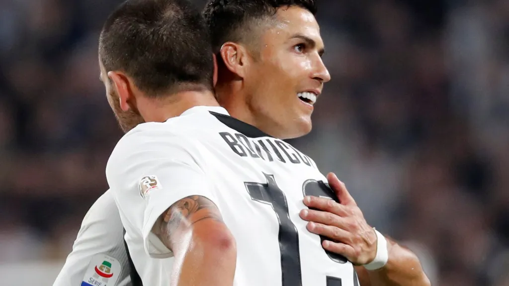 Cristiano Ronaldo se raduje z gólu Juventusu