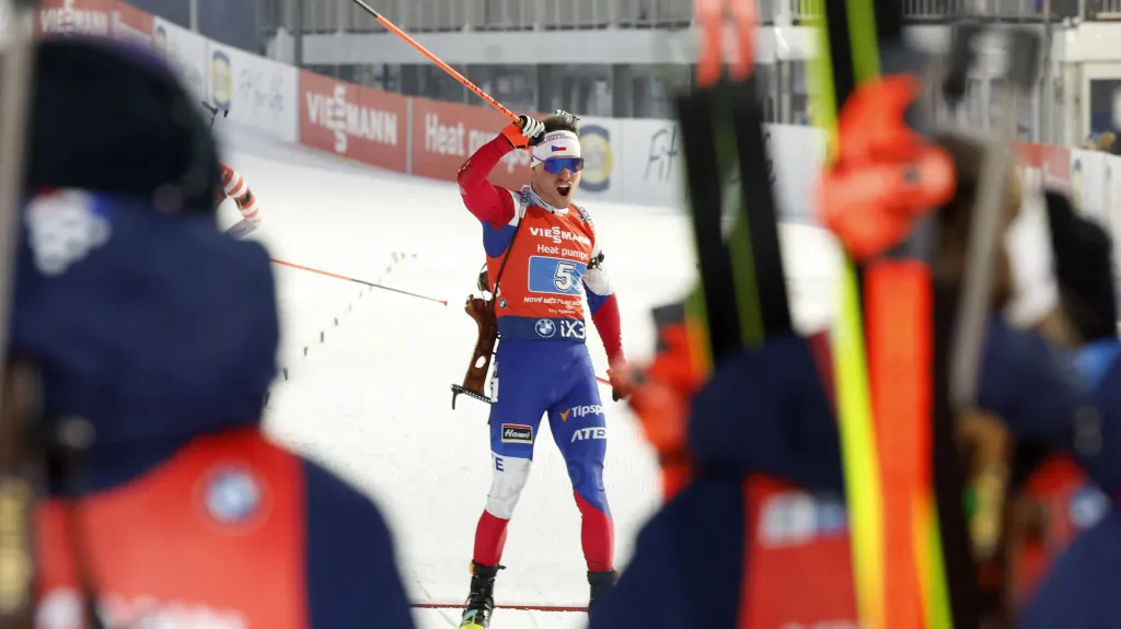Michal Krčmář ve finiši štafety