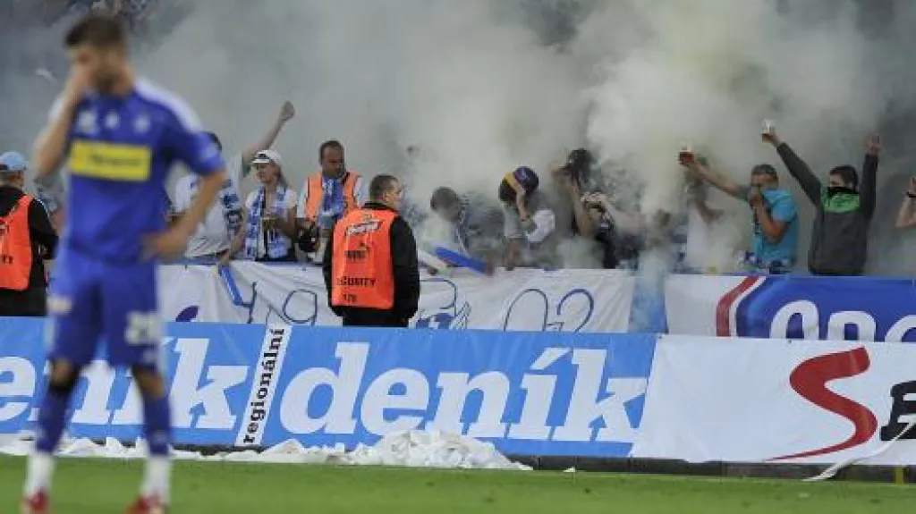 Pohled do sektoru boleslavských fanoušků