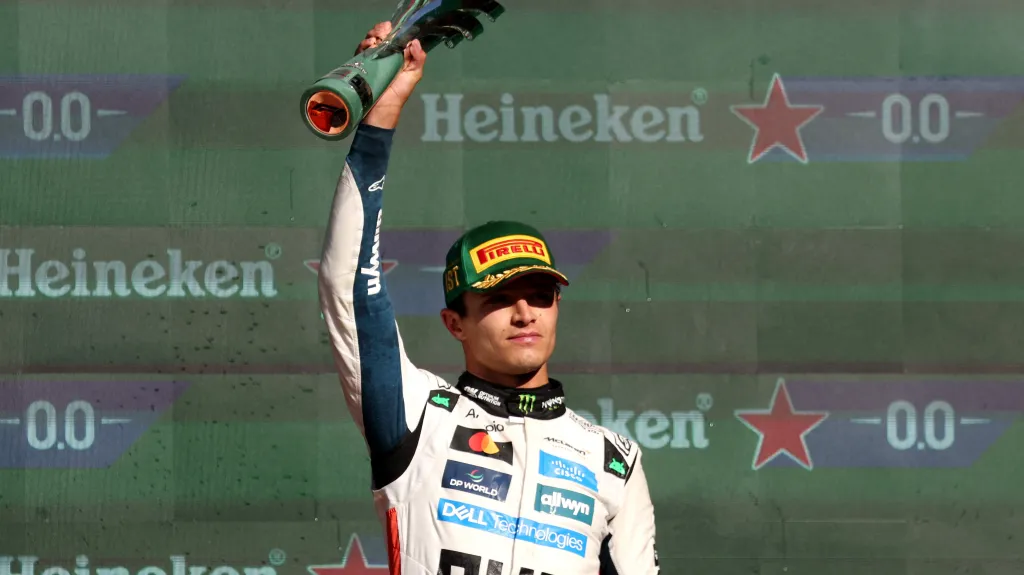 Lando Norris po vítězství ve Velké ceně Mexika