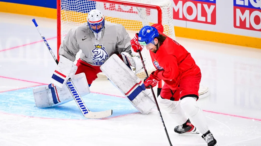 Daniel Voženílek na tréninku české reprezentace