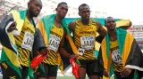Jamajští sprinteři Nickel Ashmeade, Kemar Bailey-Cole, Usain Bolt a Nesta Carter