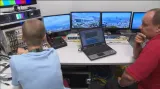 Zázemí České televize v novinářském centru v Riu