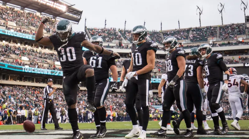 Radost hráčů Philadelphie Eagles