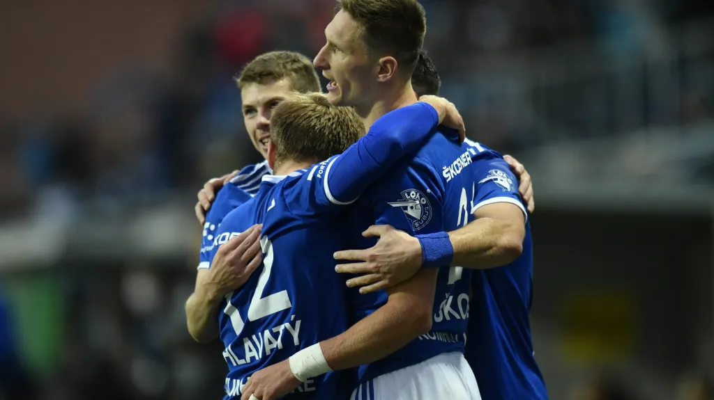 Slavící fotbalisté Mladé Boleslavi