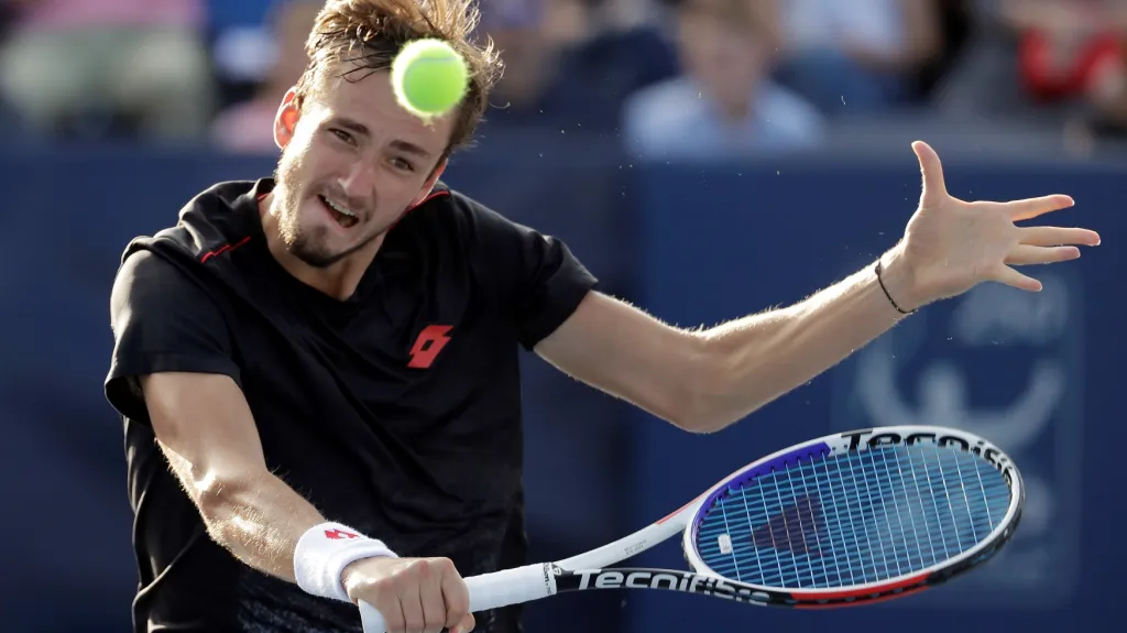 Rus Daniil Medveděv na turnaji ve Winston-Salemu