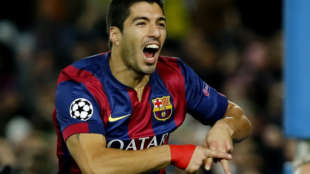 Slavící Luiz Suárez z Barcelony