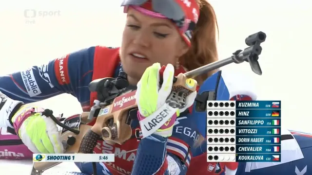 Problémy Gabriely Koukalové na první střelbě