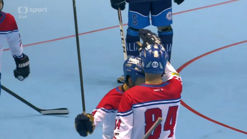 Sestřih hokejbalového utkání Česko - Itálie