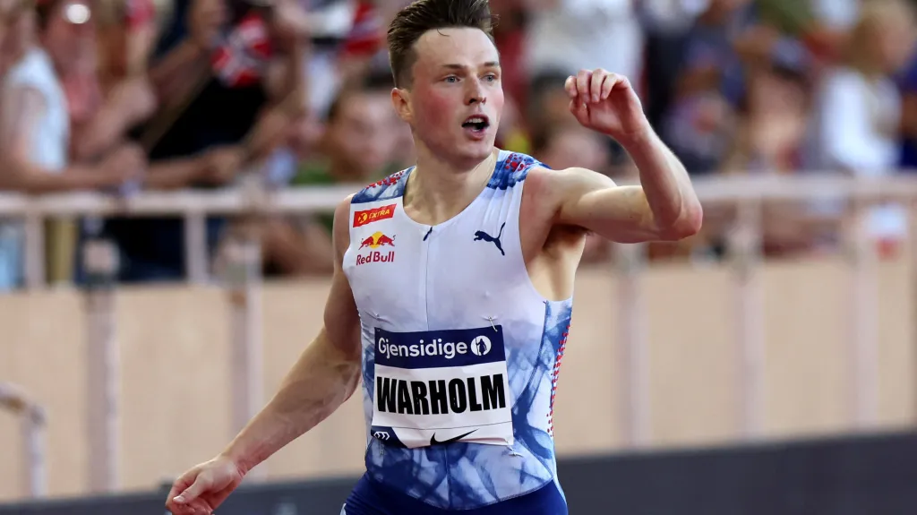 Karsten Warholm při svém nejlepším letošním běhu v Monaku