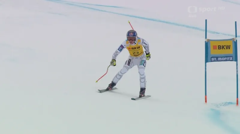 Jízda Ledecké v super-G ve Svatém Mořici