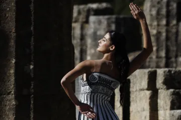 Zkouška zapálení olympijské pochodně