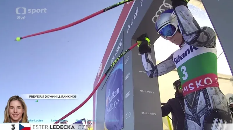 Jízda Ester Ledecké ve druhém sjezdu v Bansku