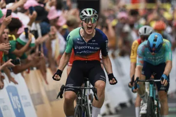 Olav Kooij při vítězství v 5. etapě Tour de France