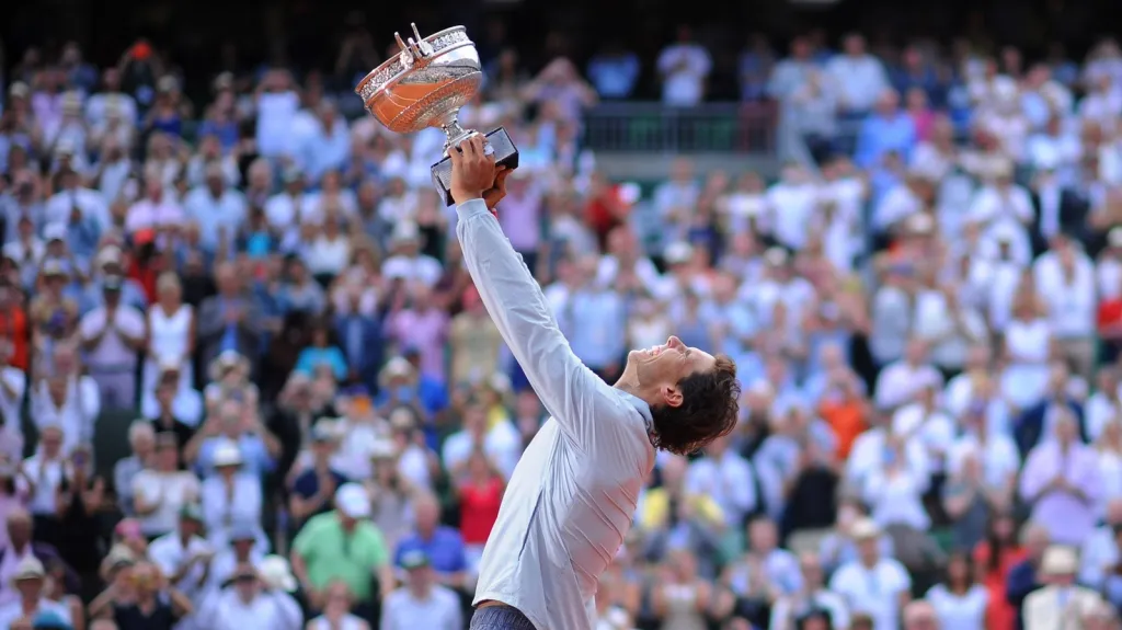 Rafael Nadal se už podeváté raduje z triumfu na Roland Garros