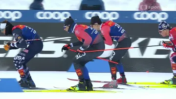 Čtvrtfinále sprintu volně v Toblachu s Jiřím Tužem a Ondřejem Černým