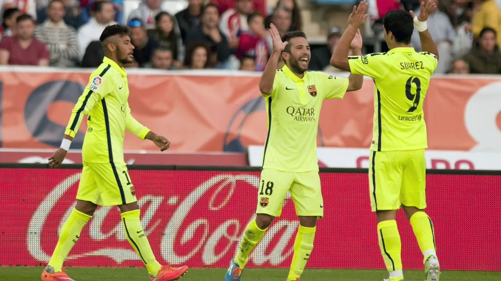 Slavící hráči Barcelony