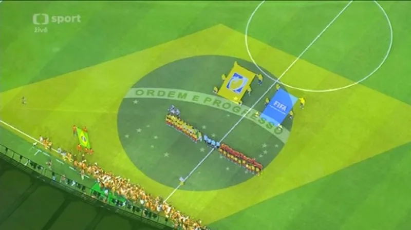 Brazílie - Španělsko: Brazilská hymna na Maracaná
