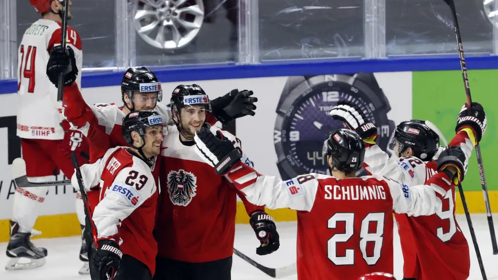 Radost hokejistů Rakouska