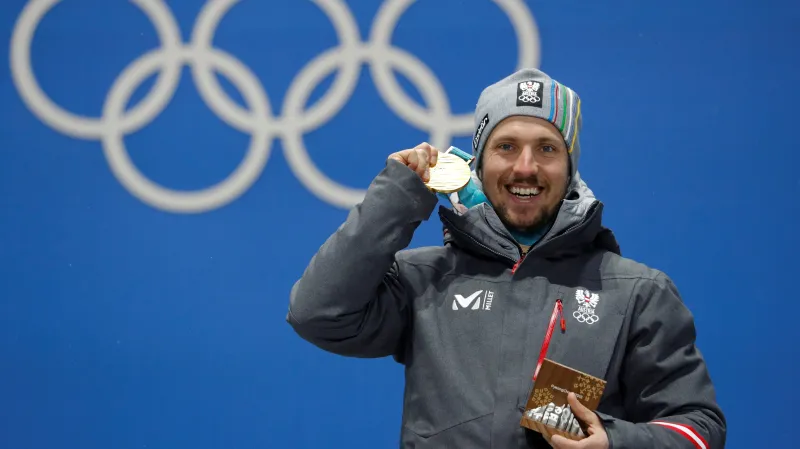 Rakušan Marcel Hirscher se zlatou olympijskou medailí