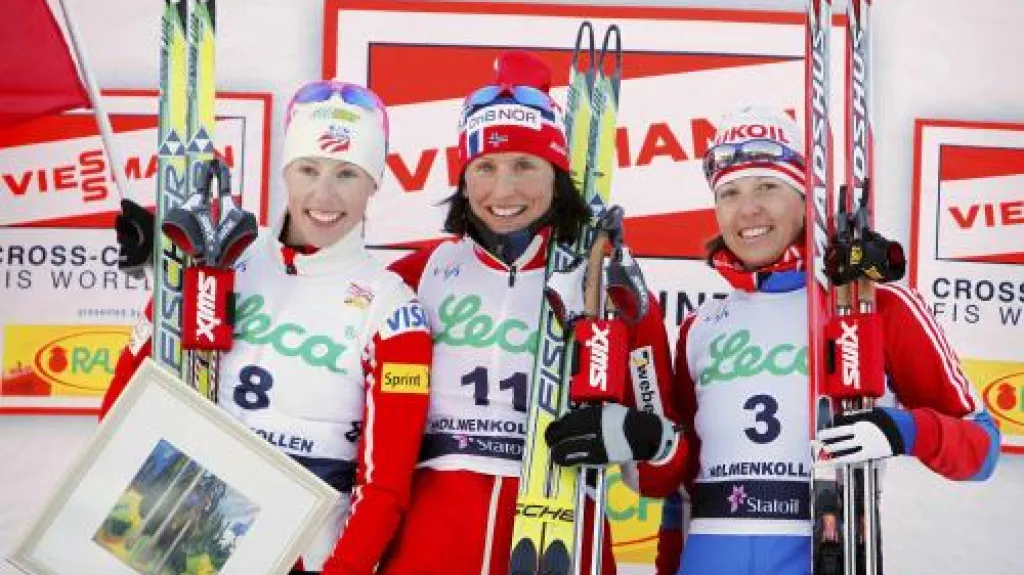 Kikkan Randallová, Marit Bjorgenová a Natalia Korostelevová