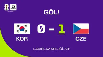 Gól v utkání Jižní Korea – Česko: Krejčí Ladislav – 0:1 (59. min.)
