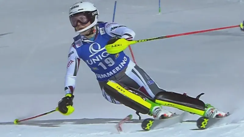 Jízda Dubovské ve 2. kole slalomu v Semmeringu