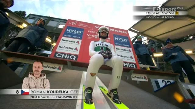 Jediný soutěžní skok Romana Koudelky v Engelbergu