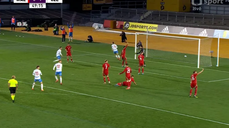 Gól v utkání Wales 21 – Česko 21: Sejk – 0:2 (50. min.)
