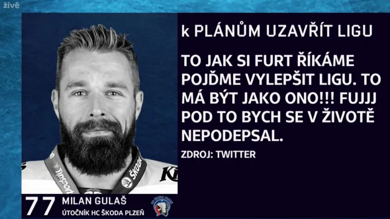 Téma možného uzavření extraligy v pořadu Buly hokej živě