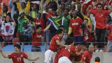 Radost korejských fotbalistů