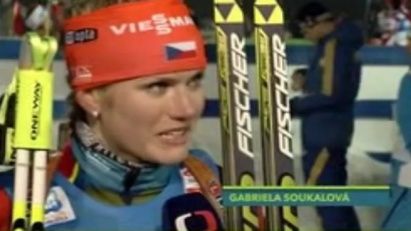 Gabriela Soukalová komentuje svůj úsek ženské štafety
