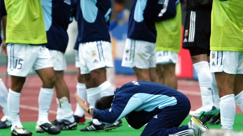 Zklamání v táboře Argentiny po konci na MS 2002