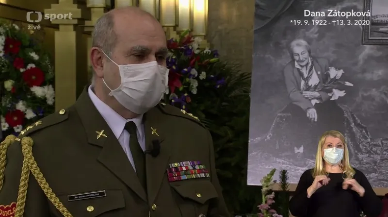 Osobnosti českého sportu na pohřbu Dany Zátopkové
