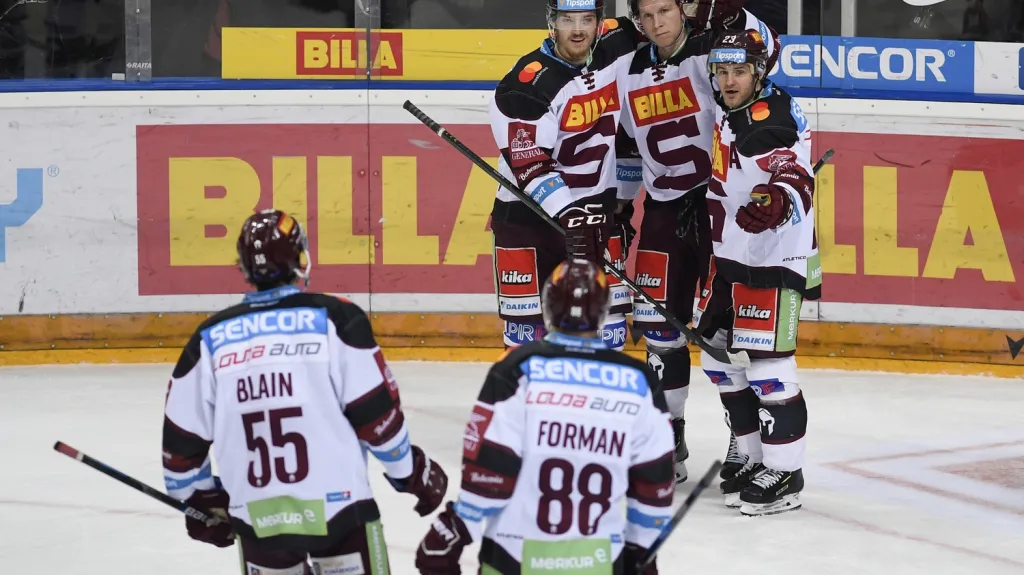 Radost hokejistů Sparty