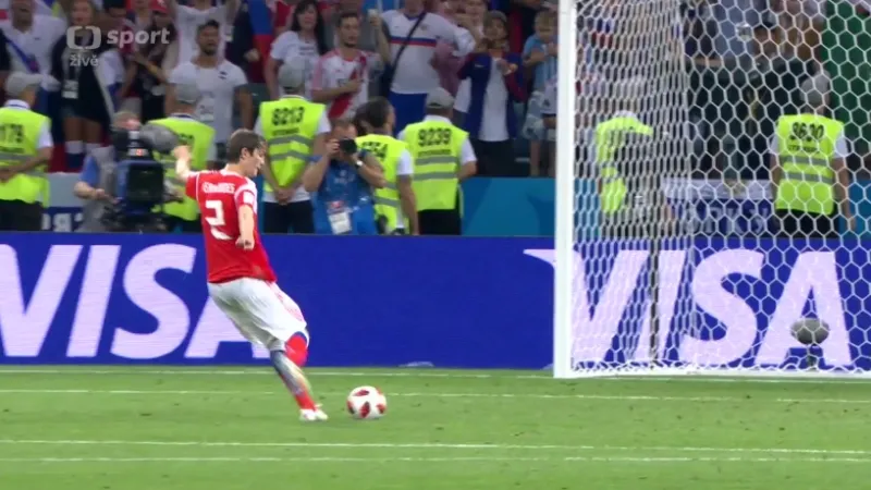 Penaltový rozstřel v utkání Rusko - Chorvatsko