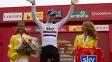 Bradley Wiggins na pódiu Vuelty 2011