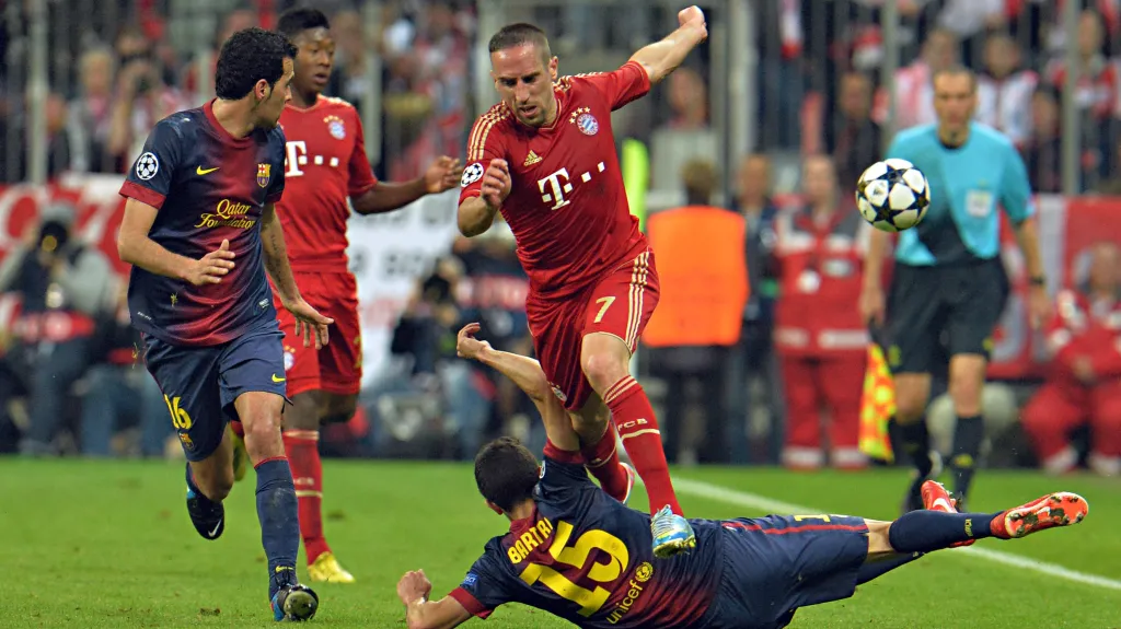Franck Ribéry v utkání s Barcelonou