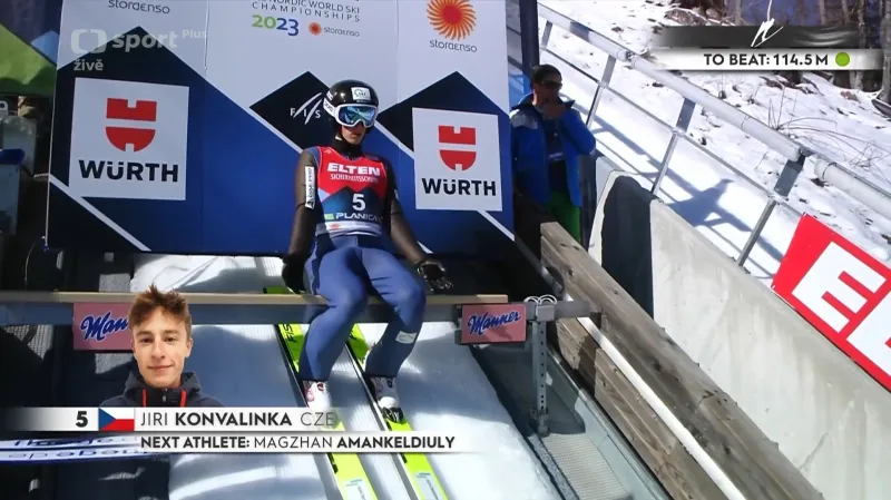 Skok Jiřího Konvalinky v Planici