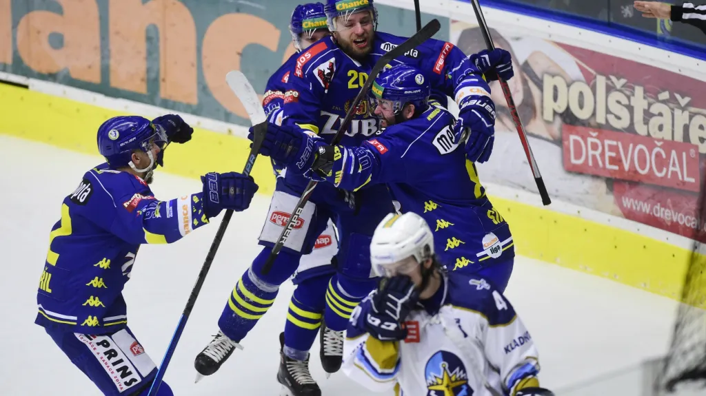 Hokejisté Přerova se radují z výhry v play-off nad Kladnem