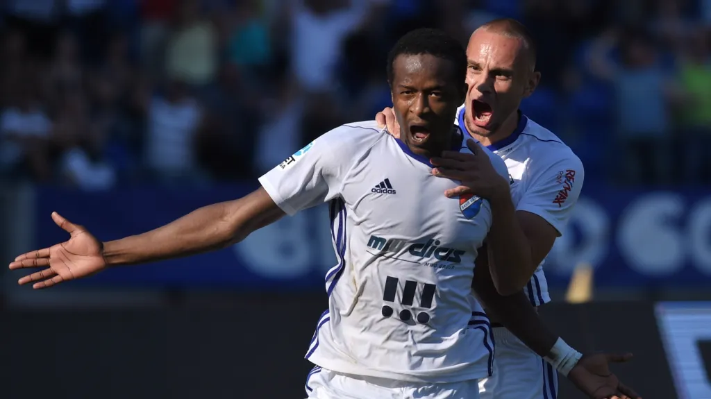 Dame Diop slaví gól v dresu Baníku